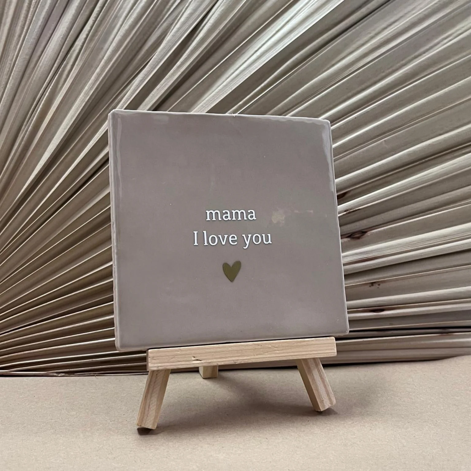 Tegeltje mama I love you | Beige