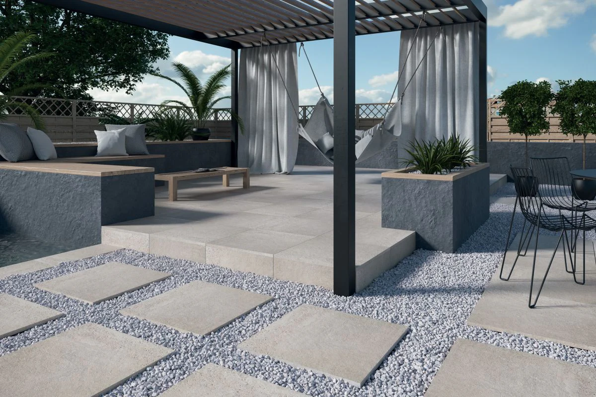 Tuintegel Optimal grey 59,5x59,5x2 cm mat - Afbeelding 2