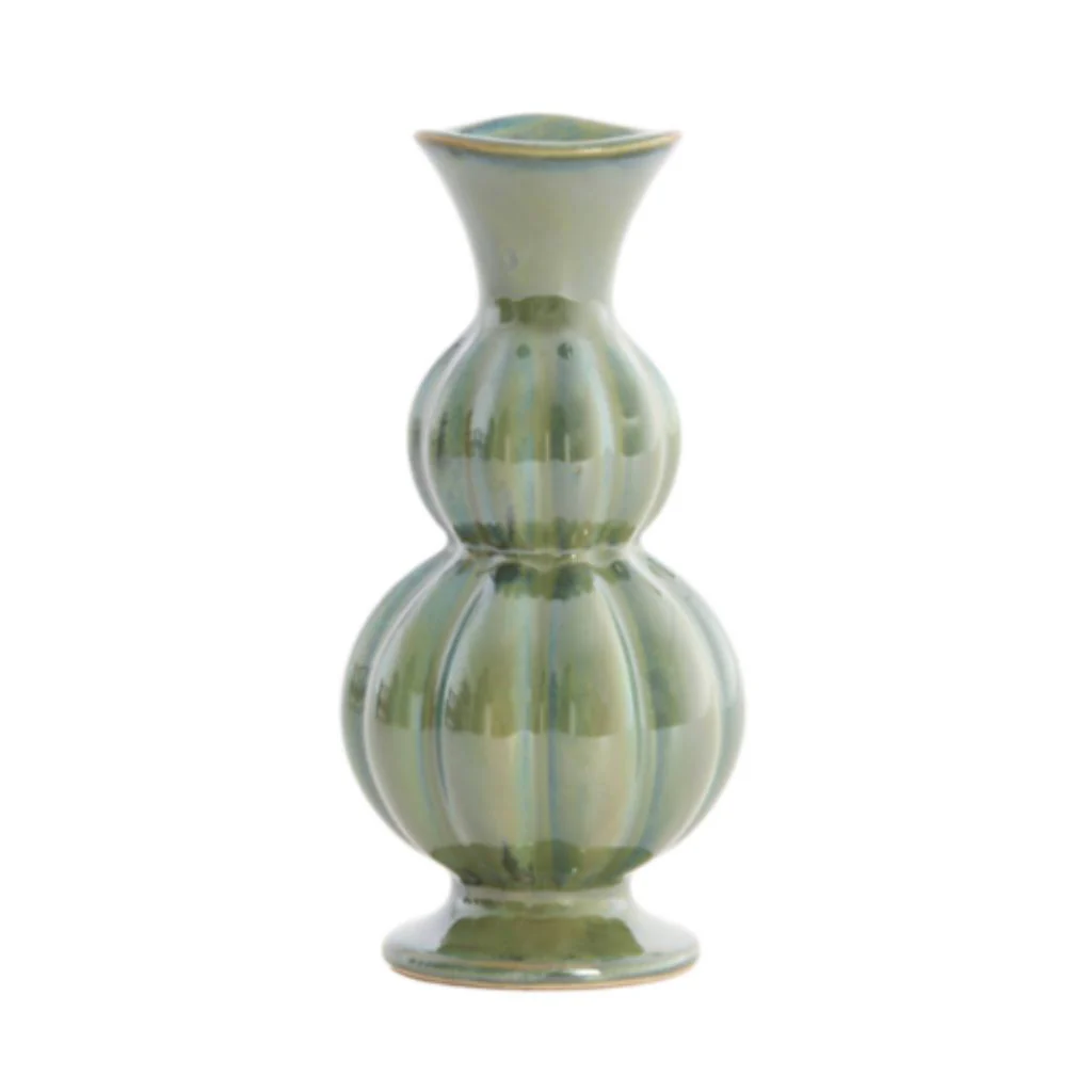 Light & Living vaas Naida keramiek olijf groen