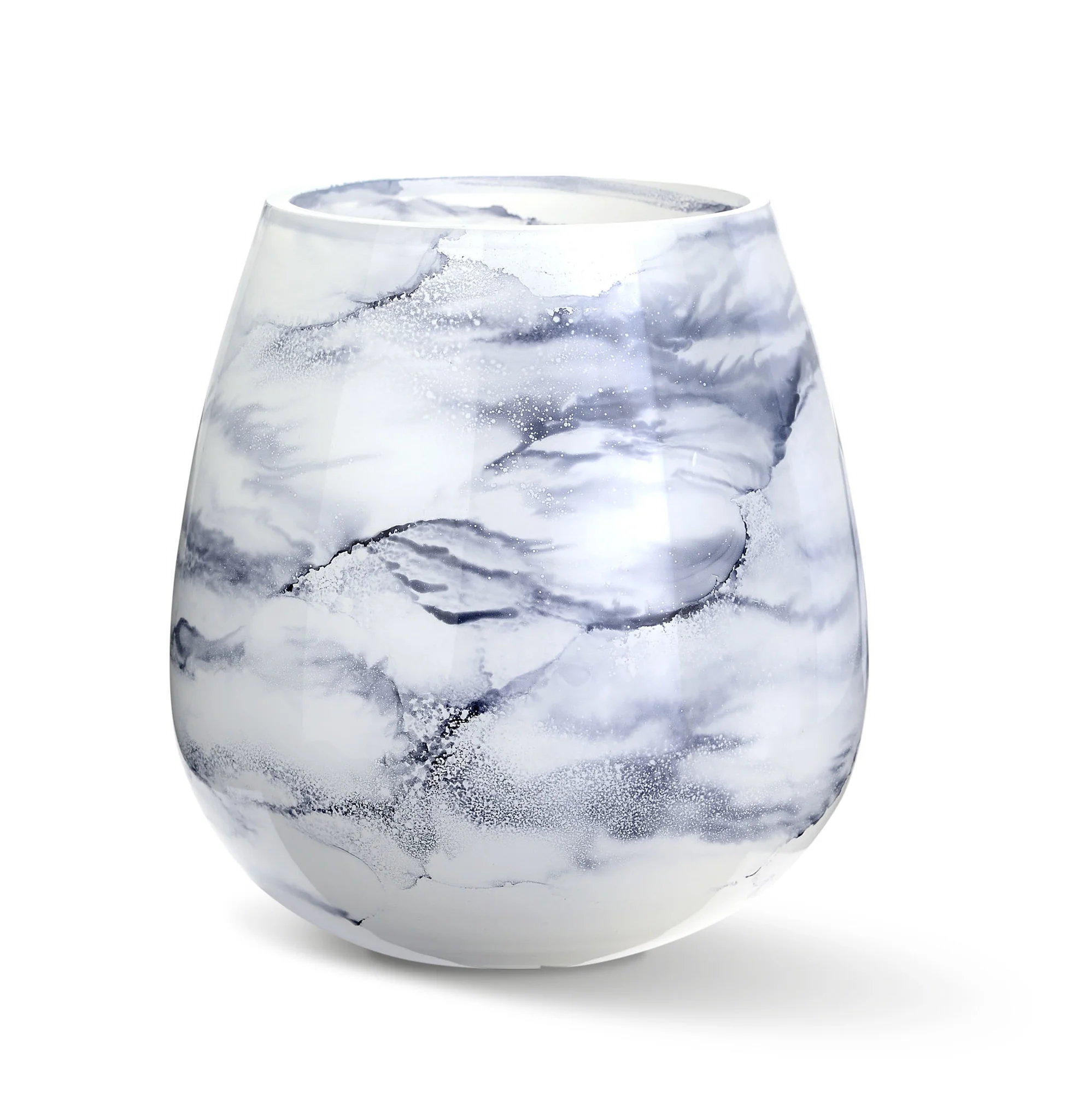 Vaas Arctic, Glas Marmer, Elegante, Hoogte 21 cm
