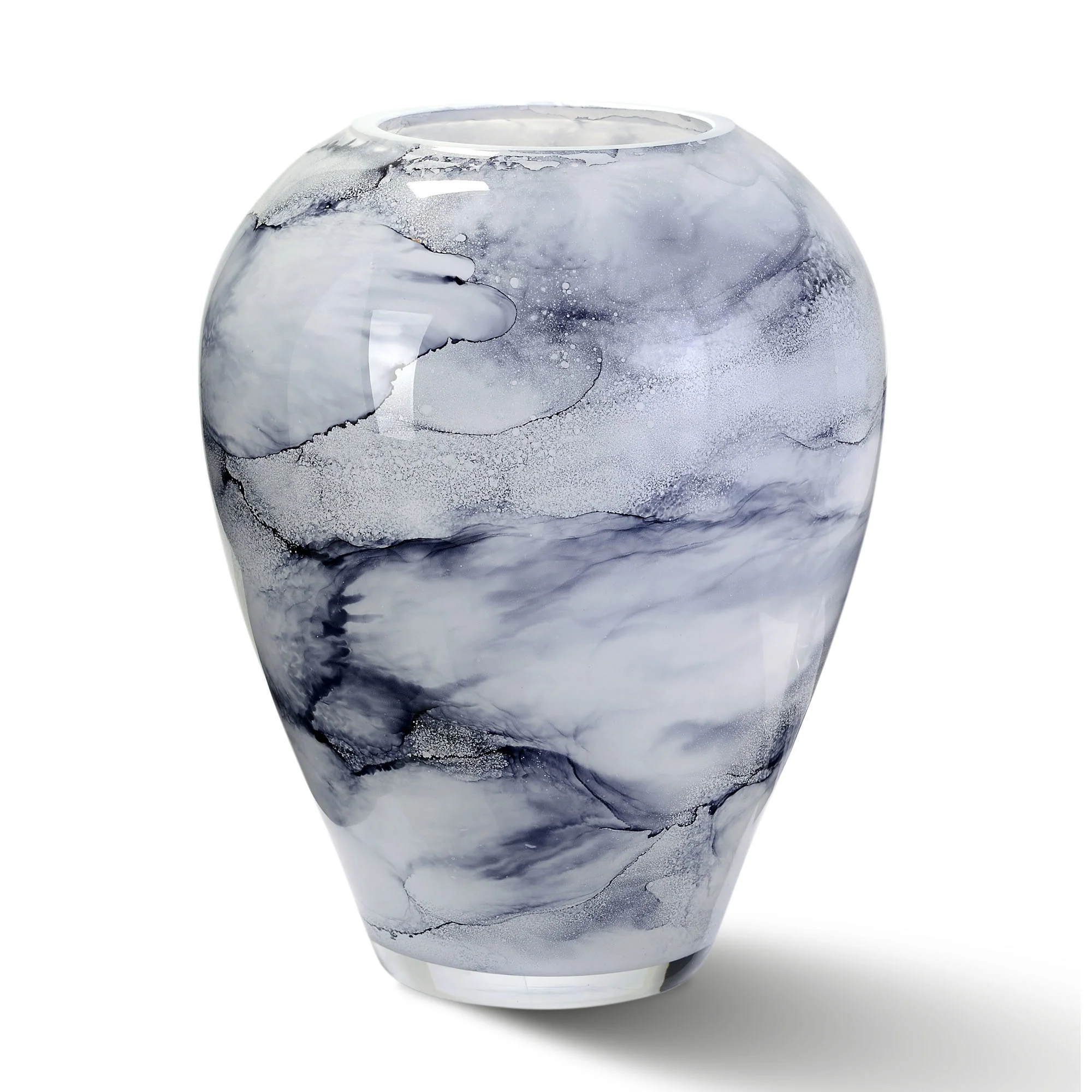 Vaas Arctic, Glas Marmer, Elegante, Hoogte 27 cm