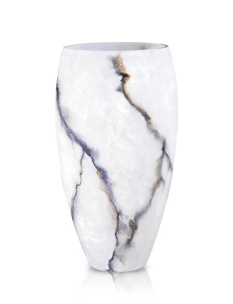 Vaas Ice, Mat Glas Marmer, Elegante, Hoogte 38 cm