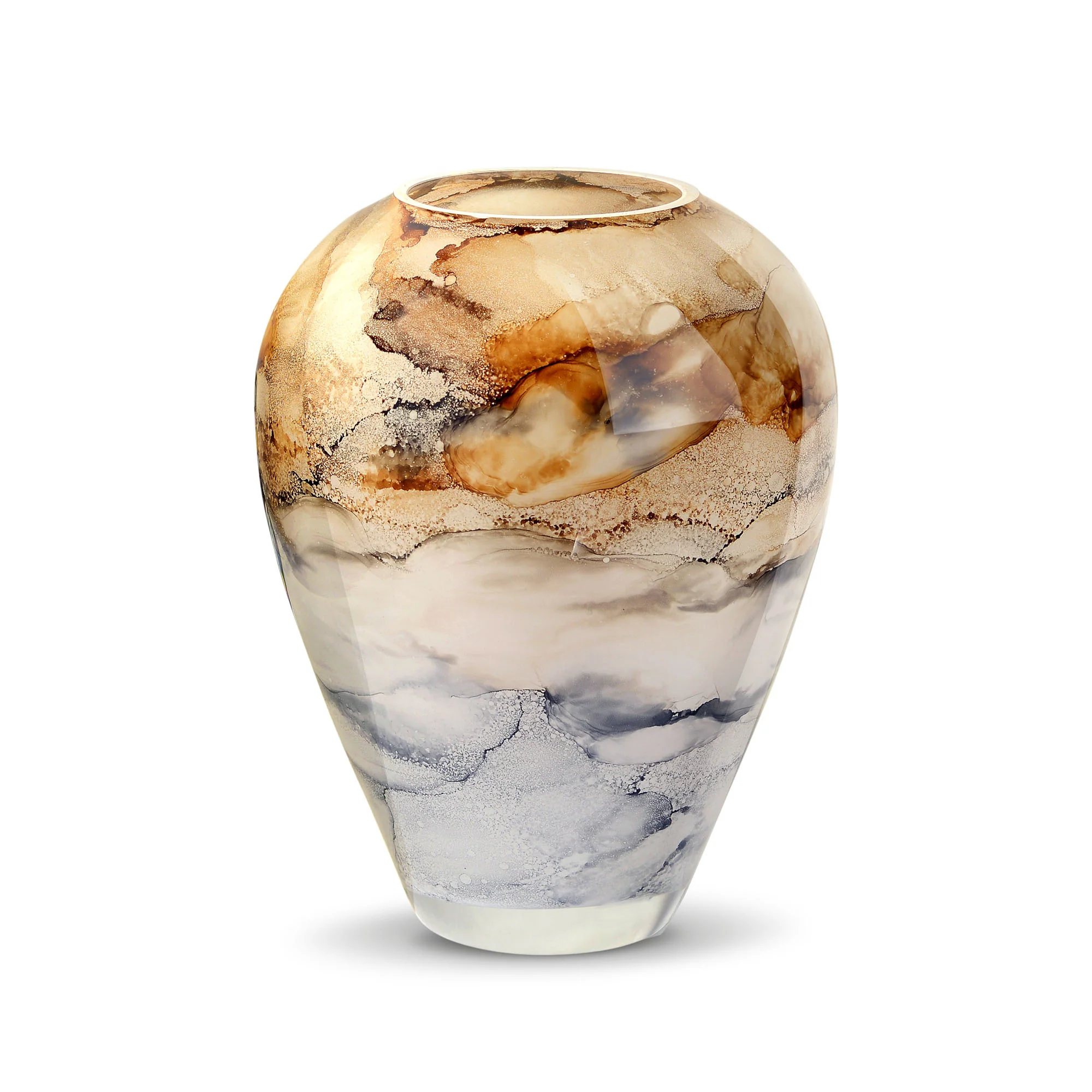 Vaas Sand, Glas Marmer, Elegante, Hoogte 27 cm