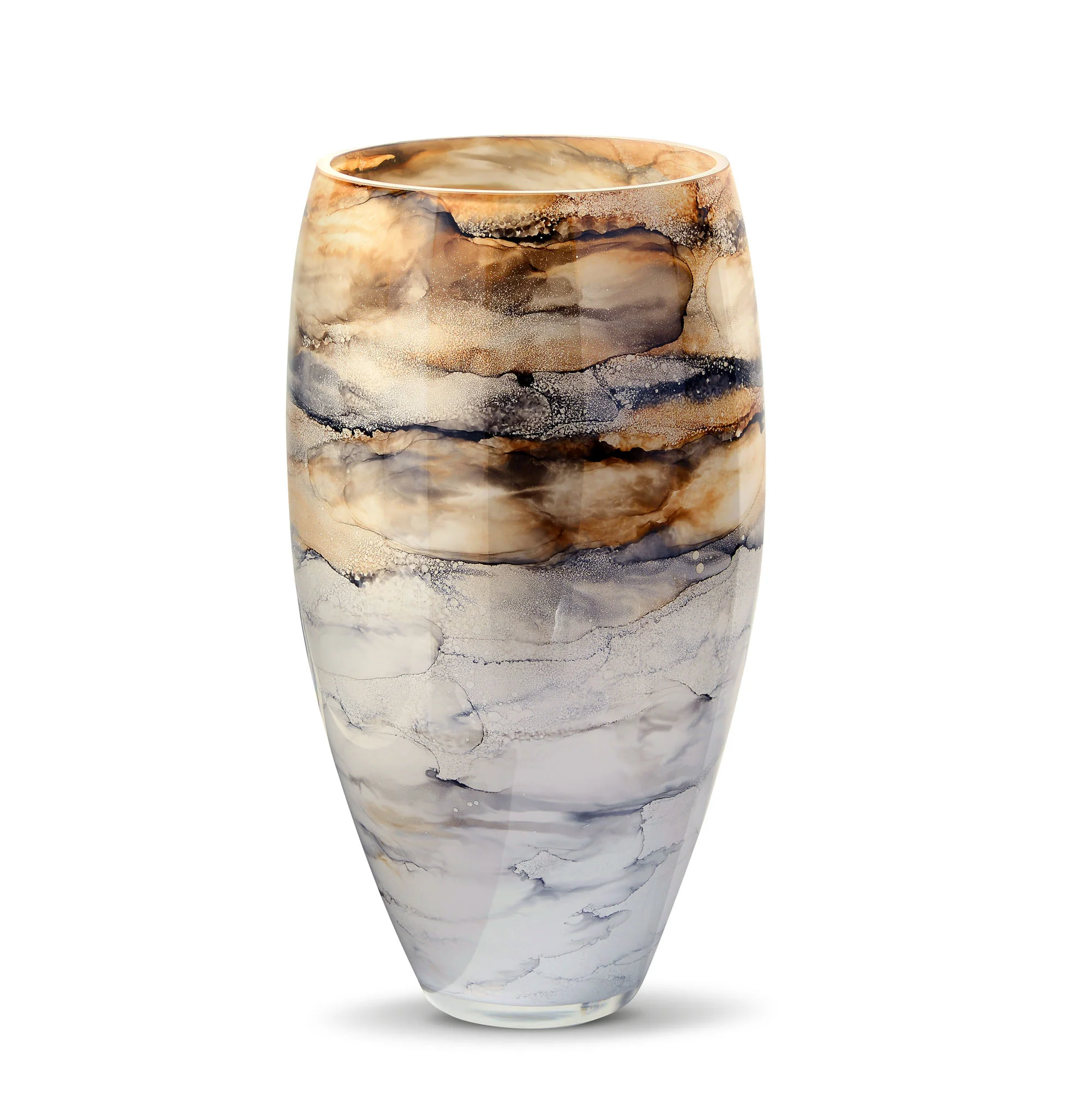Vaas Sand, Glas Marmer, Elegante, Hoogte 38 cm