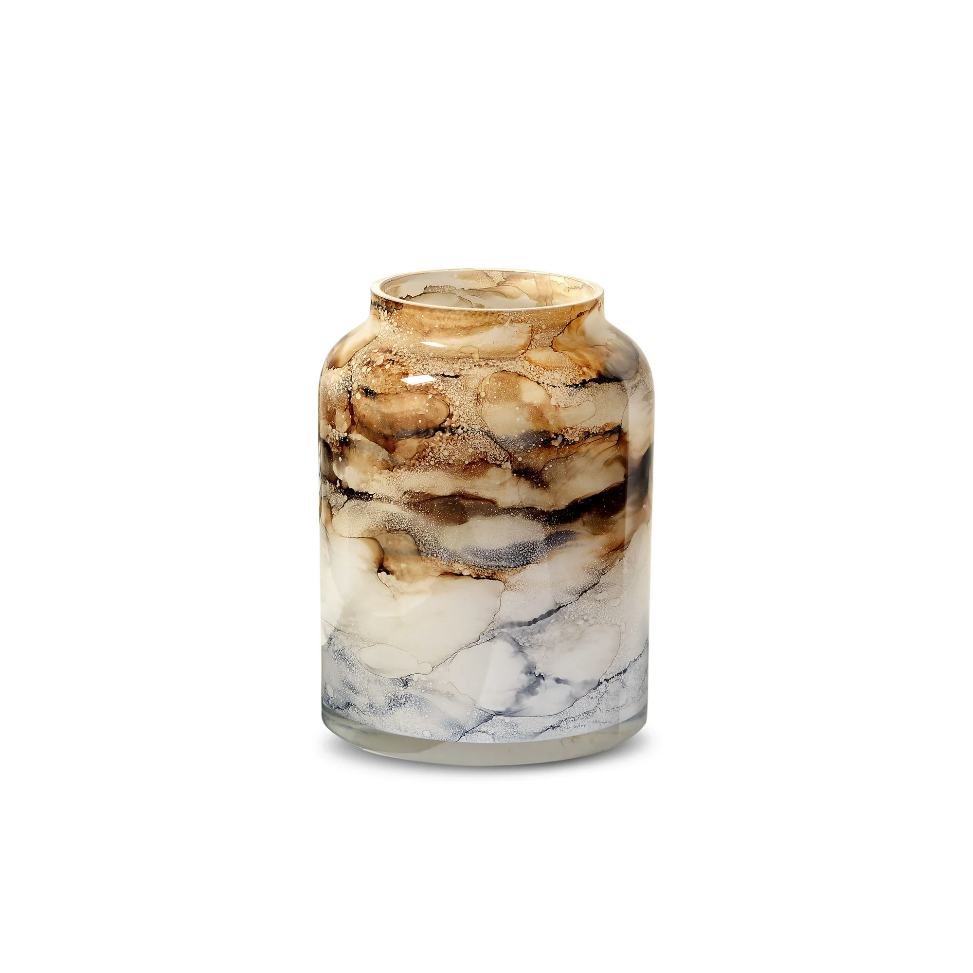 Vaas Sand, Glas Marmer, Elegante, Hoogte 21 cm