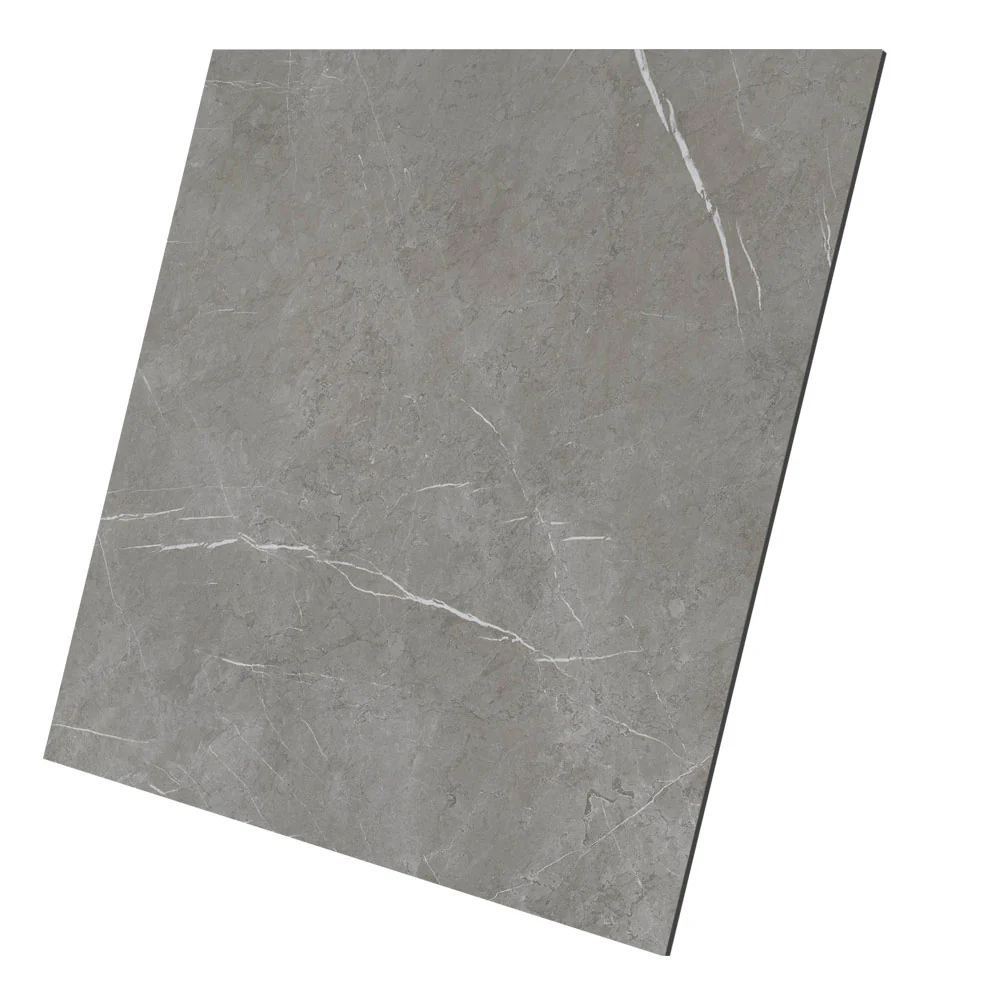 Vloertegel Aran Darkgrey 60×60 cm Vierkant – Porselein Mat Gerectificeerd R9 – Marmerlook