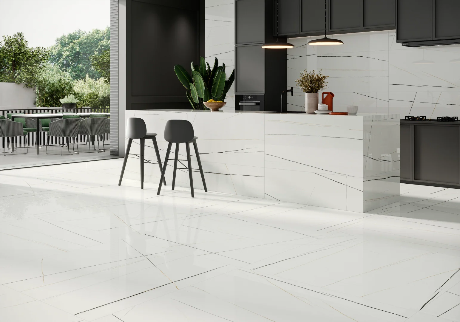 Vloertegel Symphony White 60x120 cm gepolijst rechthoekig - Afbeelding 2