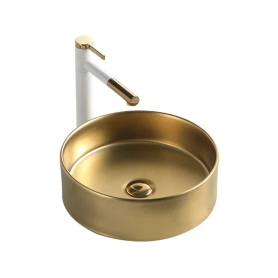 Keramische waskom mat Goud by Rond 36x36x12 cm by L’Aqua®