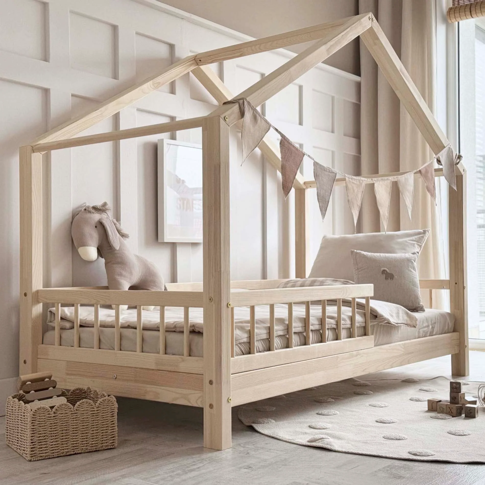 Woonhero bedhuis – Bodo – Naturel – Eenpersoonsbed – Kinderbed