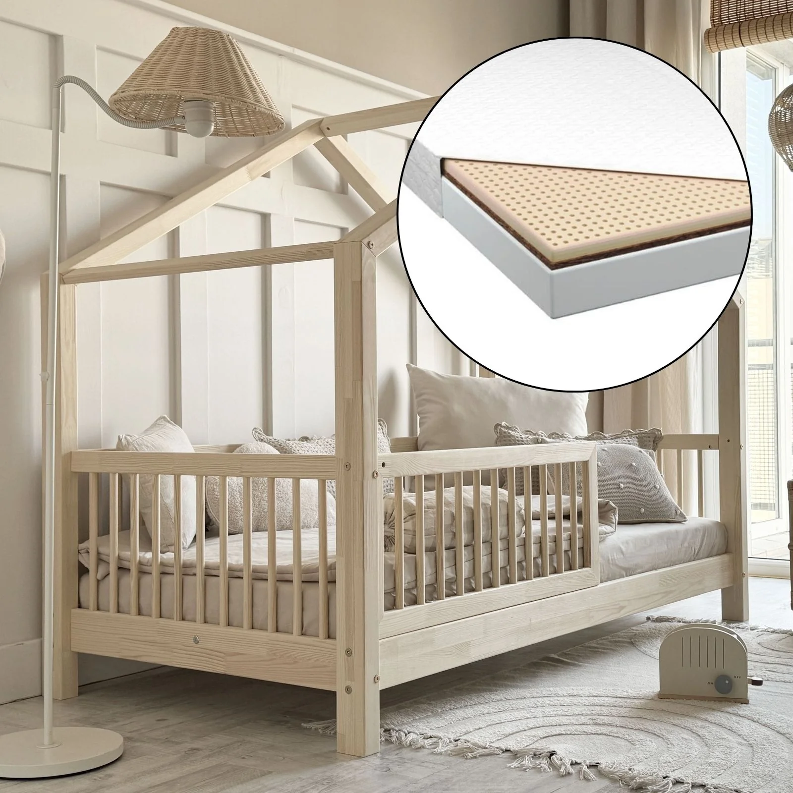 Woonhero bedhuis - Gotenberg - Naturel - Eenpersoonsbed 90x190 cm - Kinderbed - Afbeelding 2