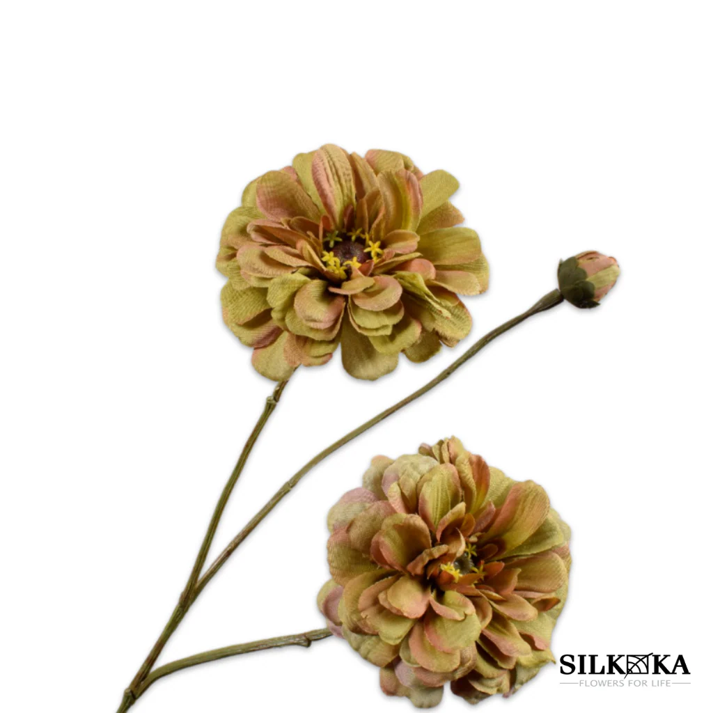 Zinnia kunstbloem groen 66 cm Silk-ka Zinnia kunstbloem groen 66 cm Silk-ka