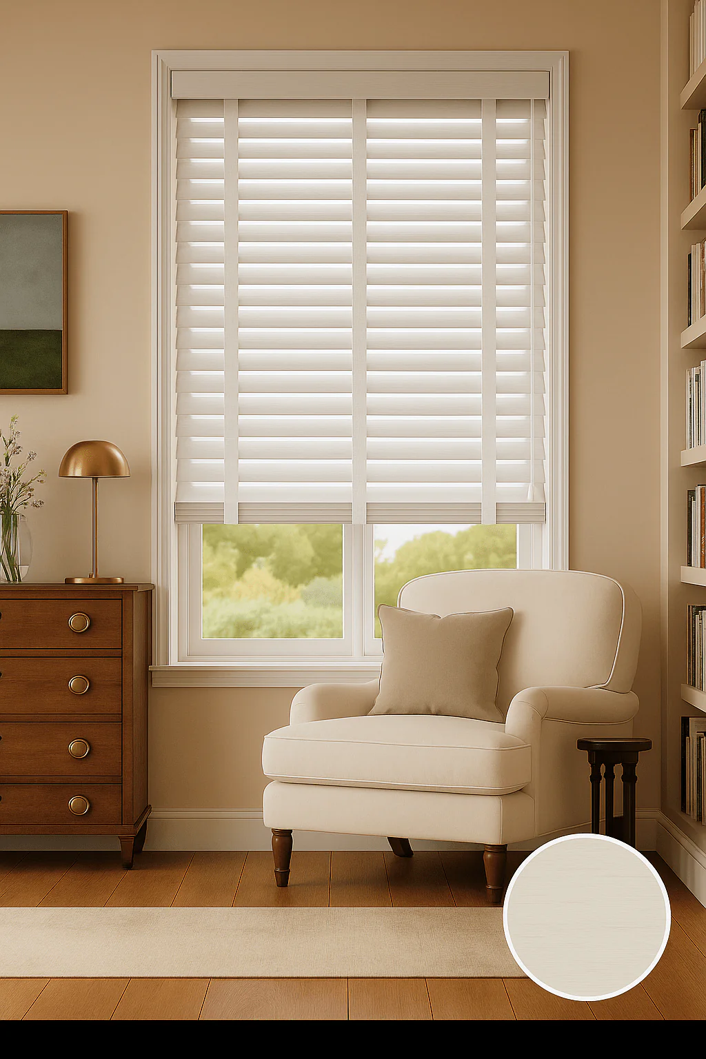 Bamboe Jaloeziën 50mm – Pearl White –  Natuurlijk