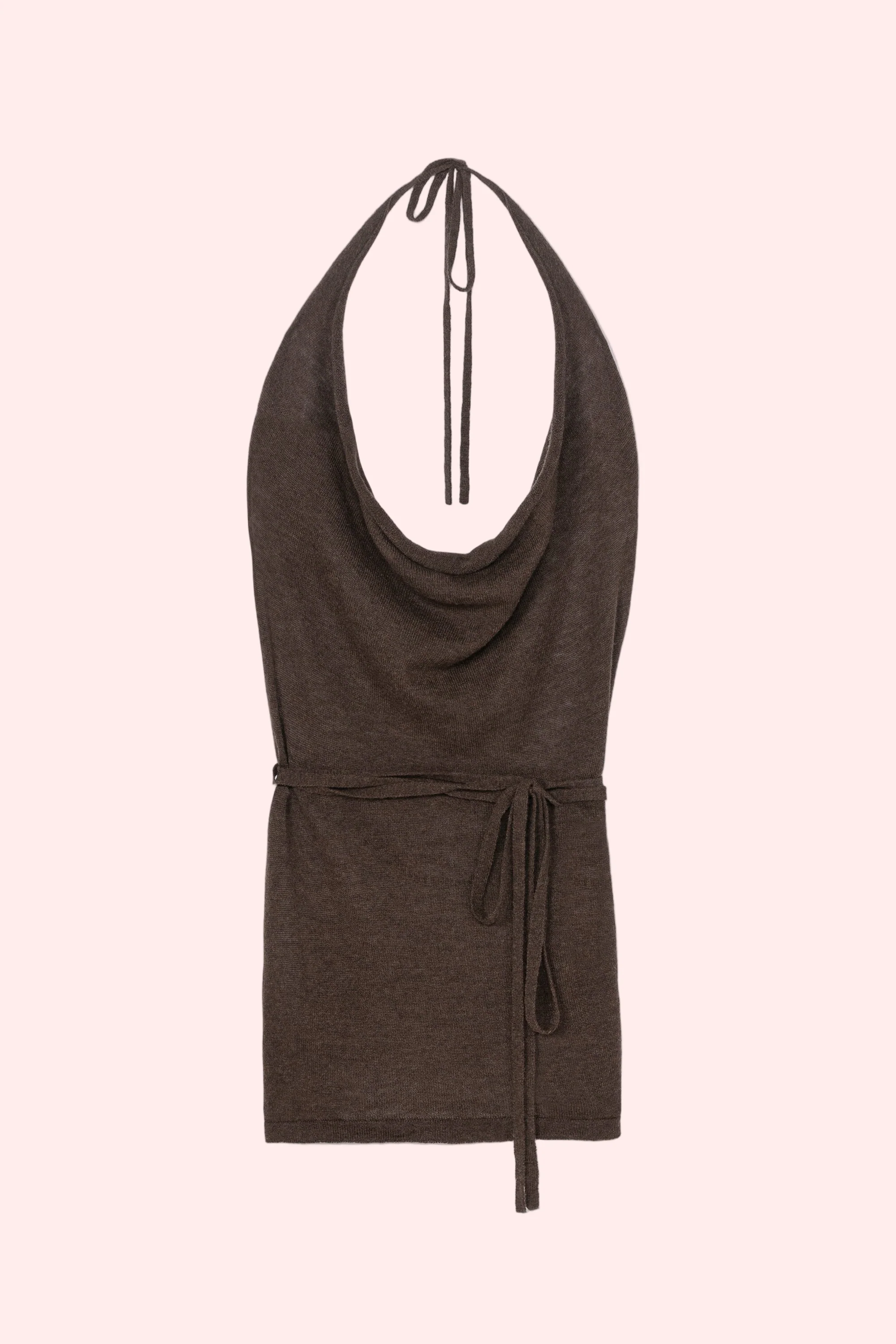 MERINO WOOL TIE TOP Brown