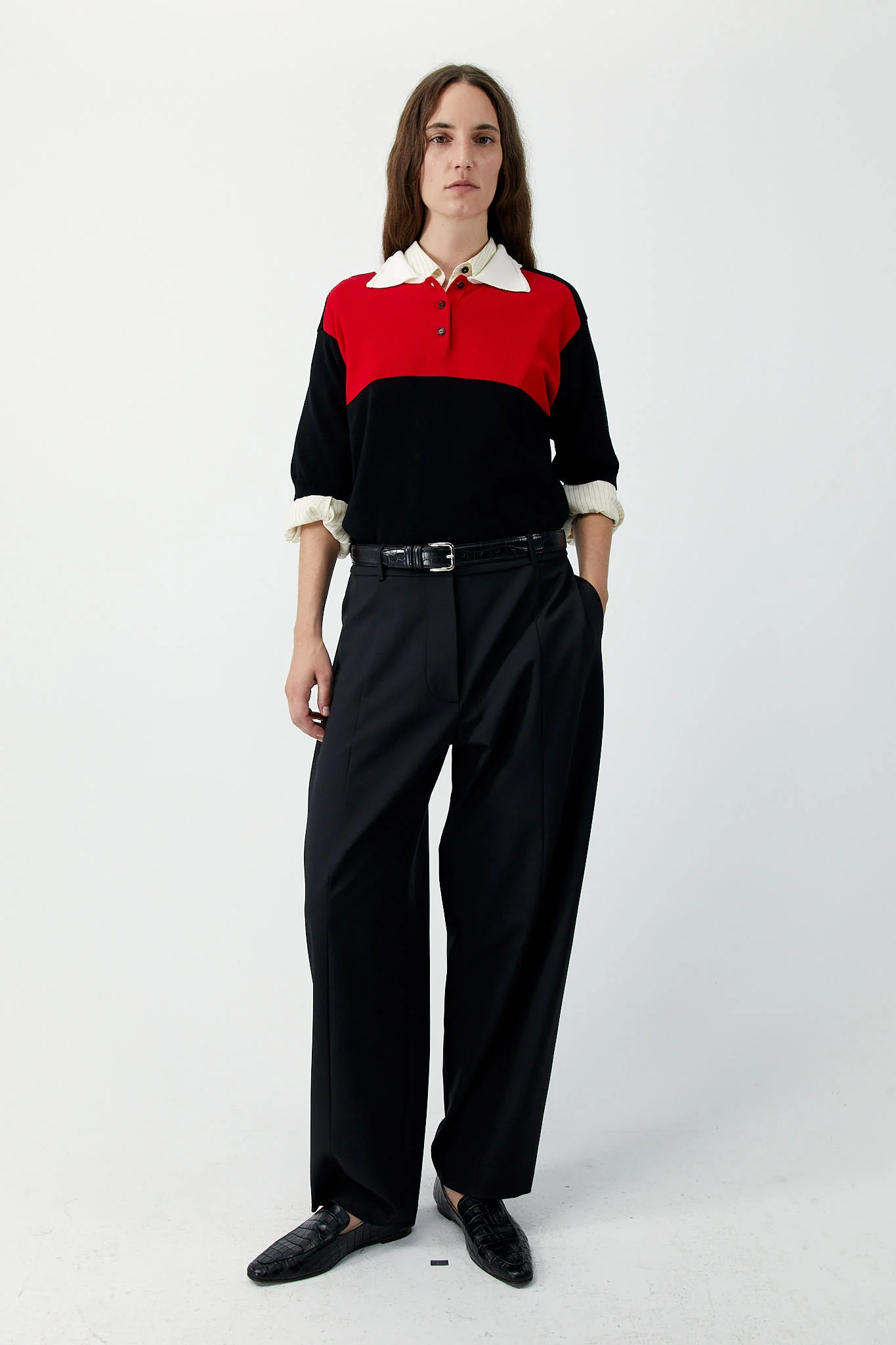 ORGANIC COTTON COLORBLOCK POLO Black