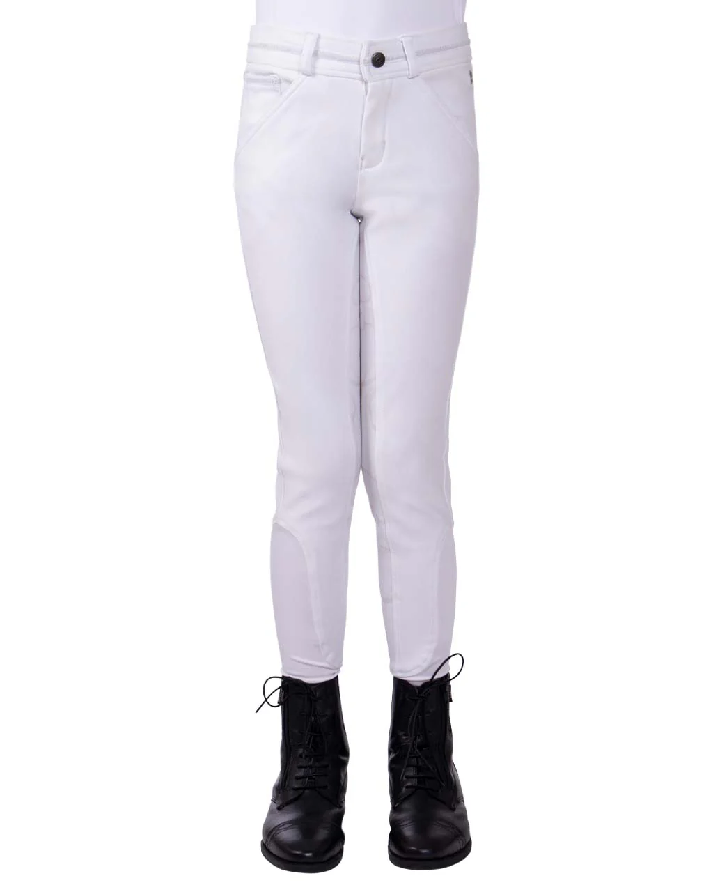 QHP Rijbroek Carrie Junior Full Grip, Wit QHP Rijbroek Carrie Junior Full Grip, Wit