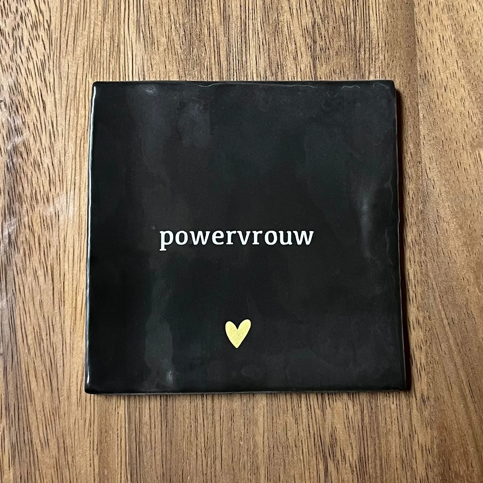 Tegeltje Powervrouw | Zwart Tegeltje Powervrouw | Zwart