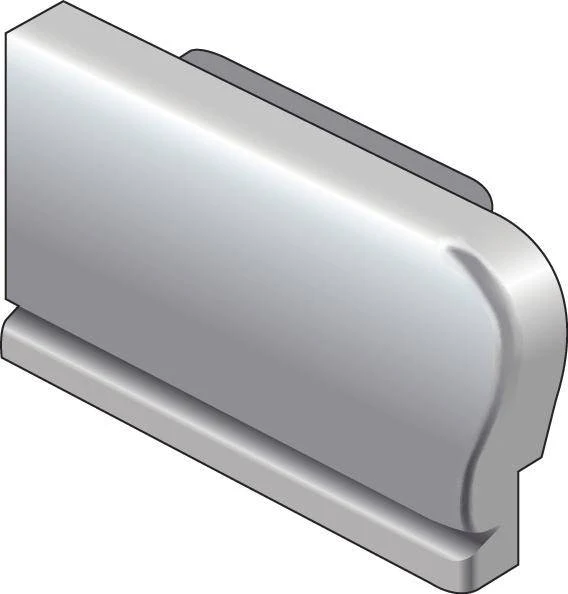 DURAL eindkap links DIAMONDSTEP aluminium geanodiseerd zilver 11mm