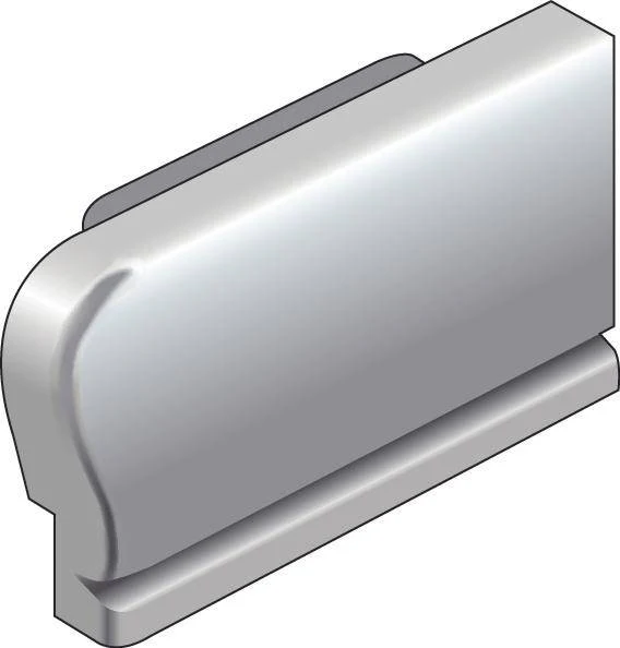 DURAL eindkap rechts DIAMONDSTEP aluminium geanodiseerd zilver 11mm