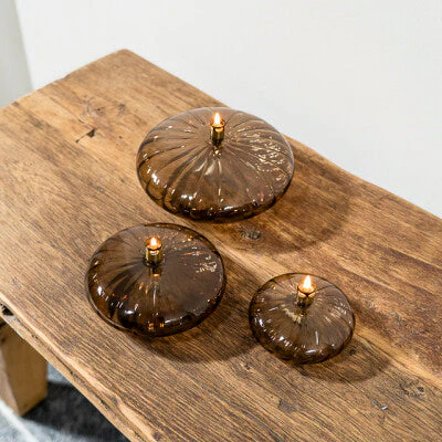 Olielamp | Disc elegant champagne brass S/M/L-set