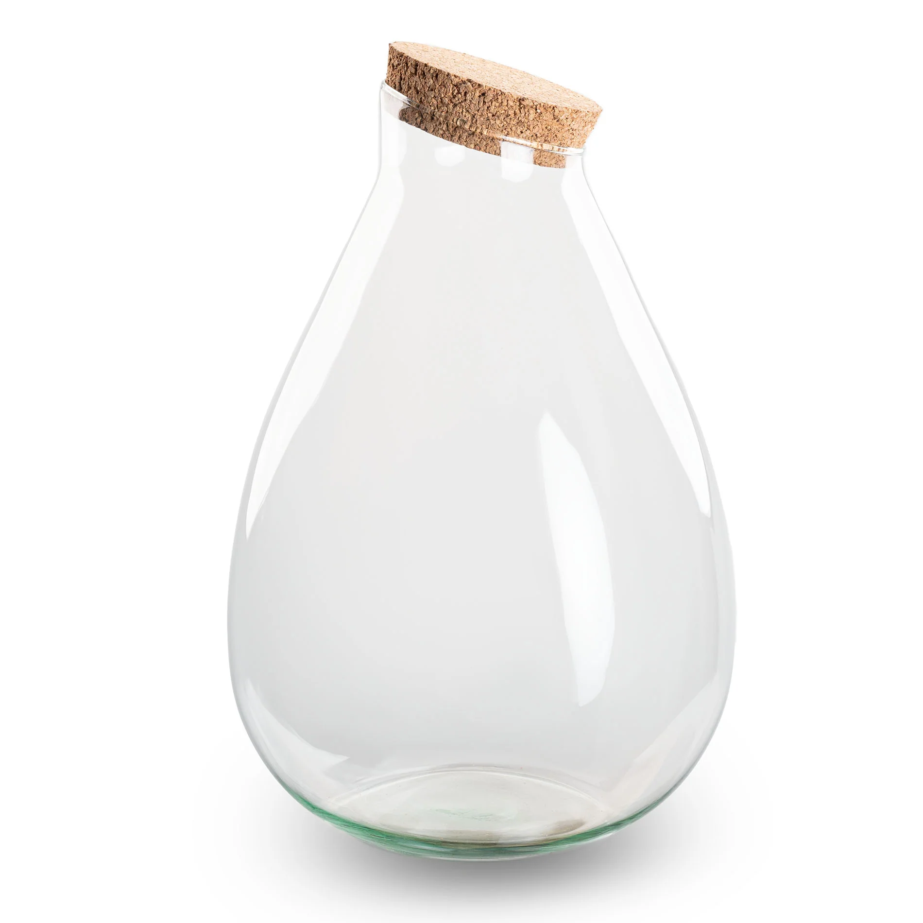 Terrarium fles ‘Drop XL’ met kurk – Gesloten terrarium Ø 24 cm ↑ 37 cm