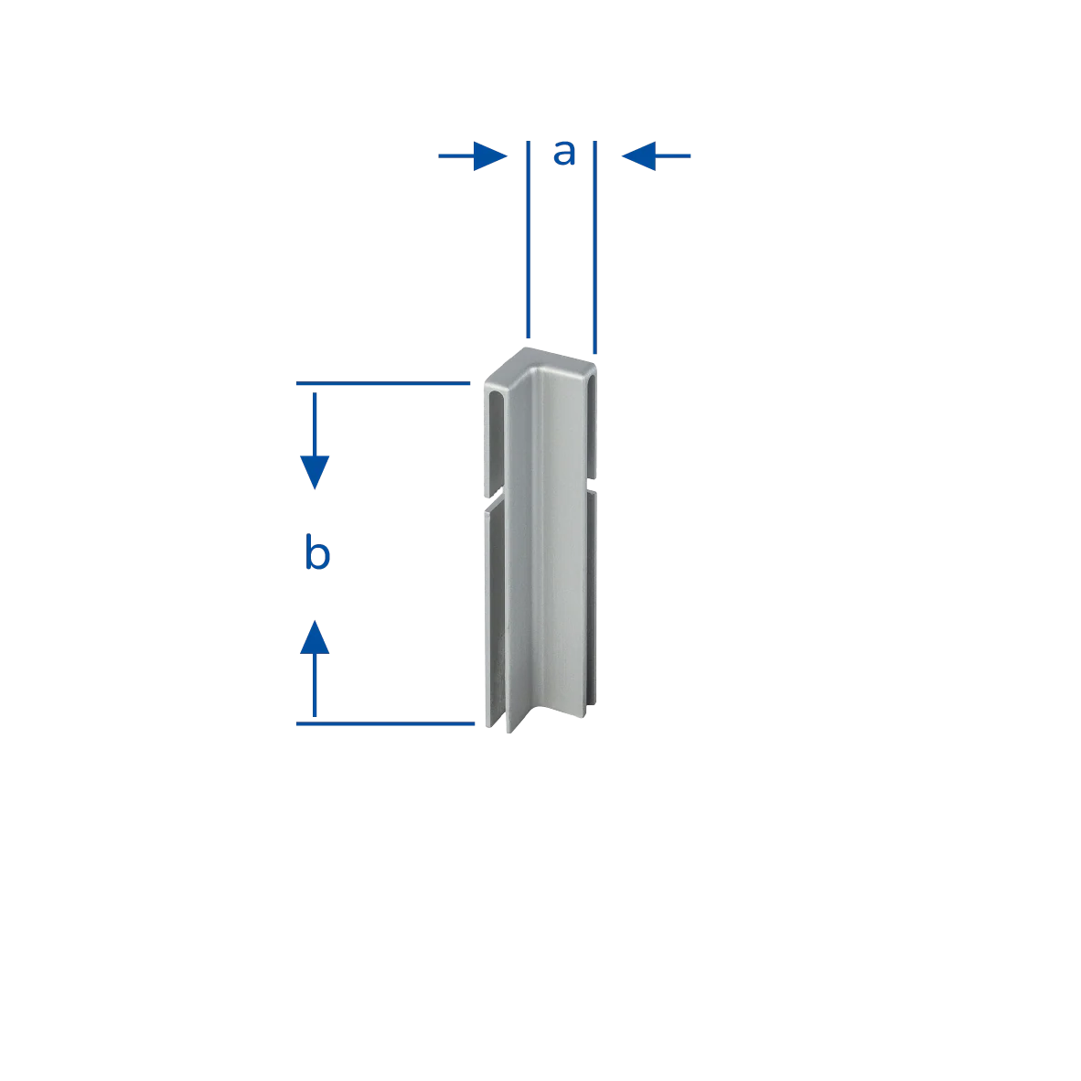 DURAL binnenhoek DURABAL BO aluminium gepoedercoat platinagrijs RAL 7036 40 mm 12 mm - Afbeelding 2