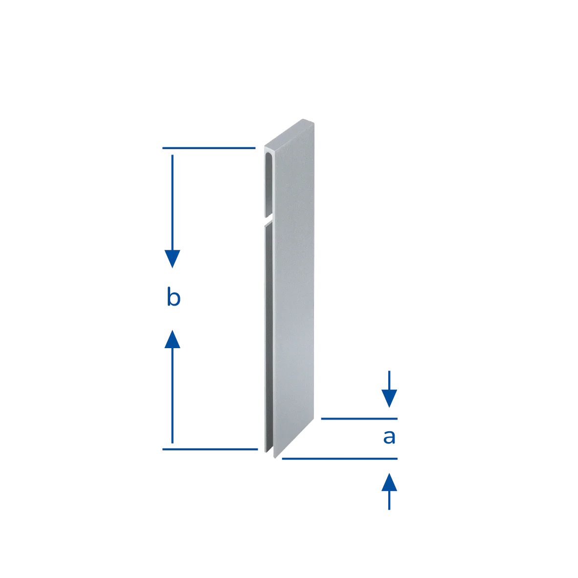 DURAL binnenhoek DURABAL BO aluminium gepoedercoat platinagrijs RAL 7036 80mm - Afbeelding 2