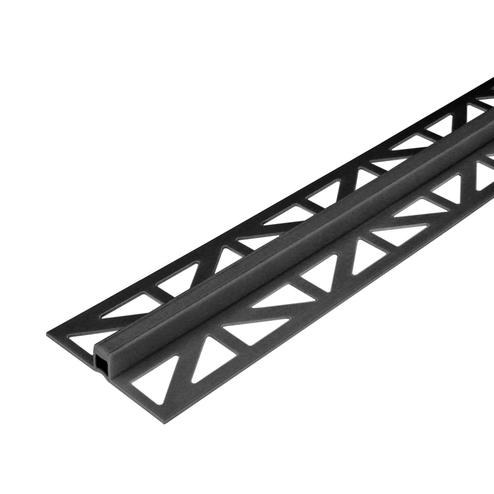 DURAL dilatatie- en bewegingsvoegprofiel brede geperforeerde poten DURAFLEX PVC PVC zwart 6mm 250cm