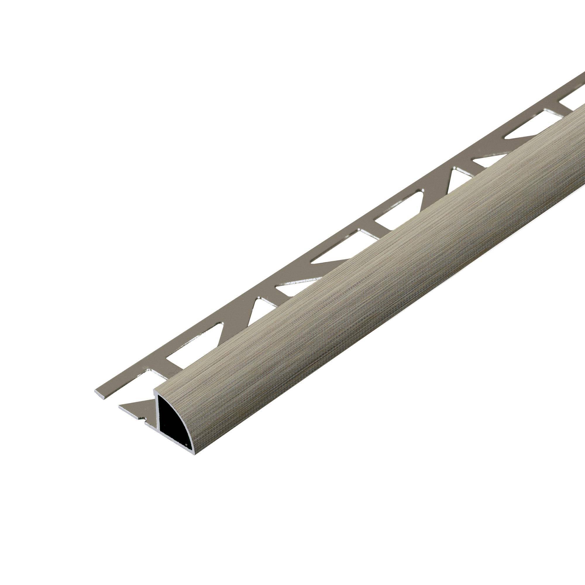 DURAL kwartcirkelprofiel DURONDELL aluminium hoogglans geanodiseerd geborsteld titanium 12,5 mm 250 cm DURAL kwartcirkelprofiel DURONDELL aluminium hoogglans geanodiseerd geborsteld titanium 12,5 mm 250 cm