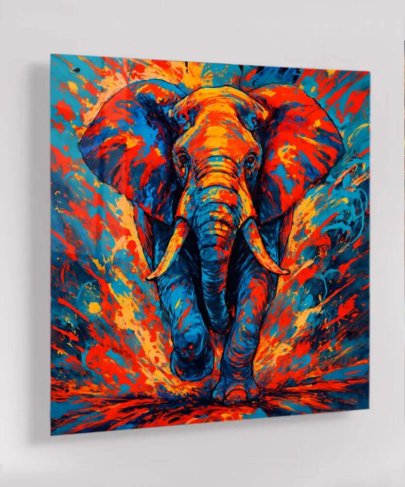 Glas Schilderij Abstract Elephant