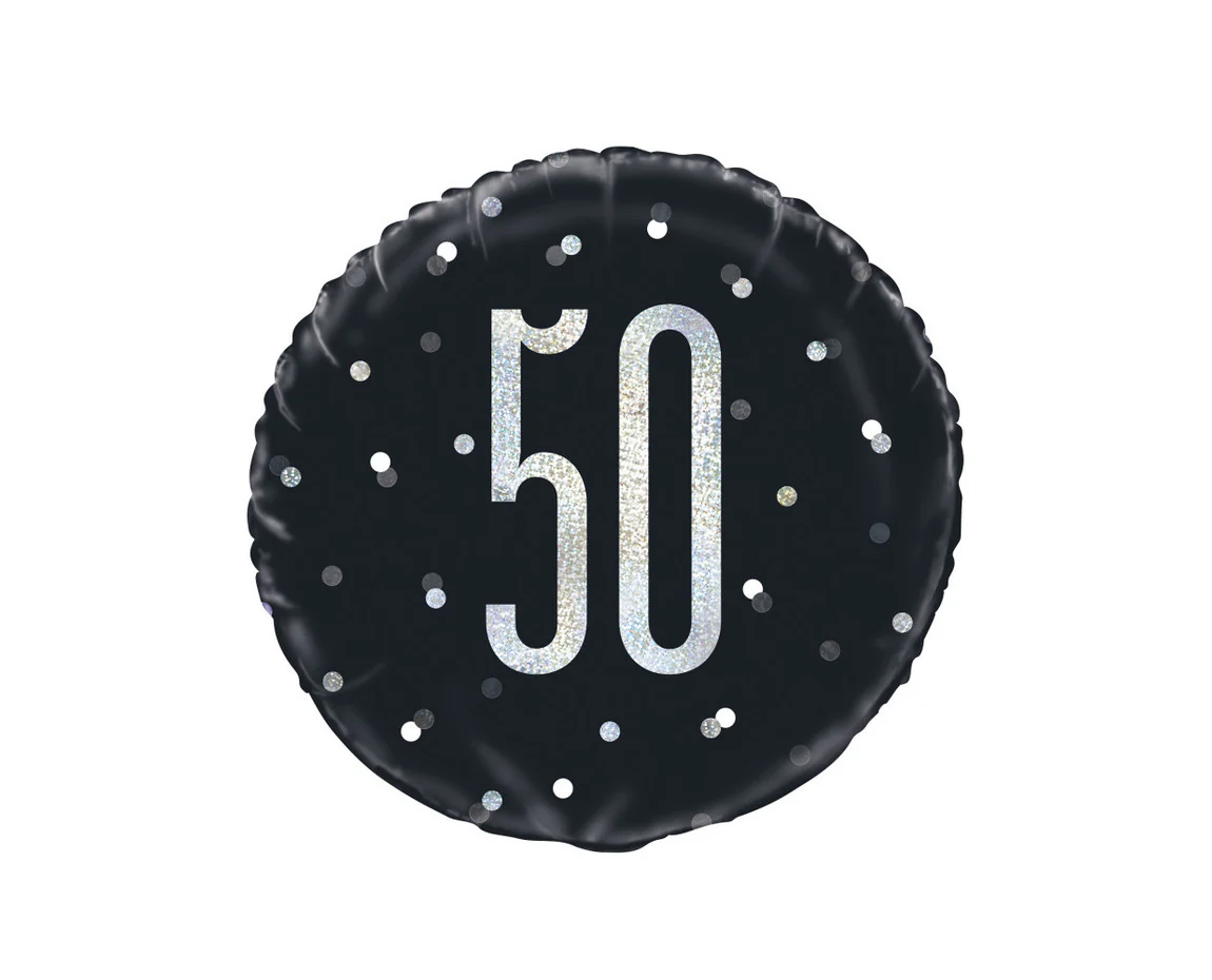 Helium Ballon 50 Jaar Zwart 45cm leeg
