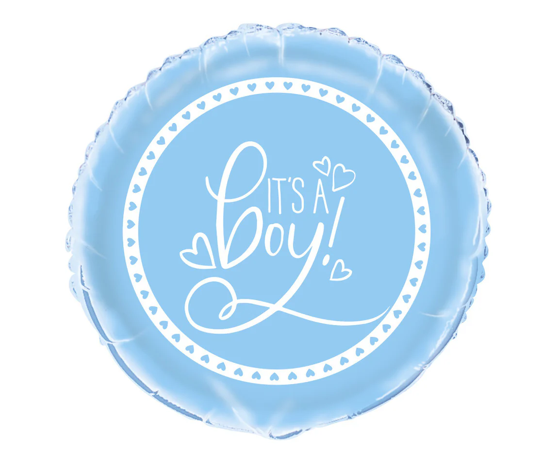 Helium Ballon It’s A Boy Blauw 45cm leeg