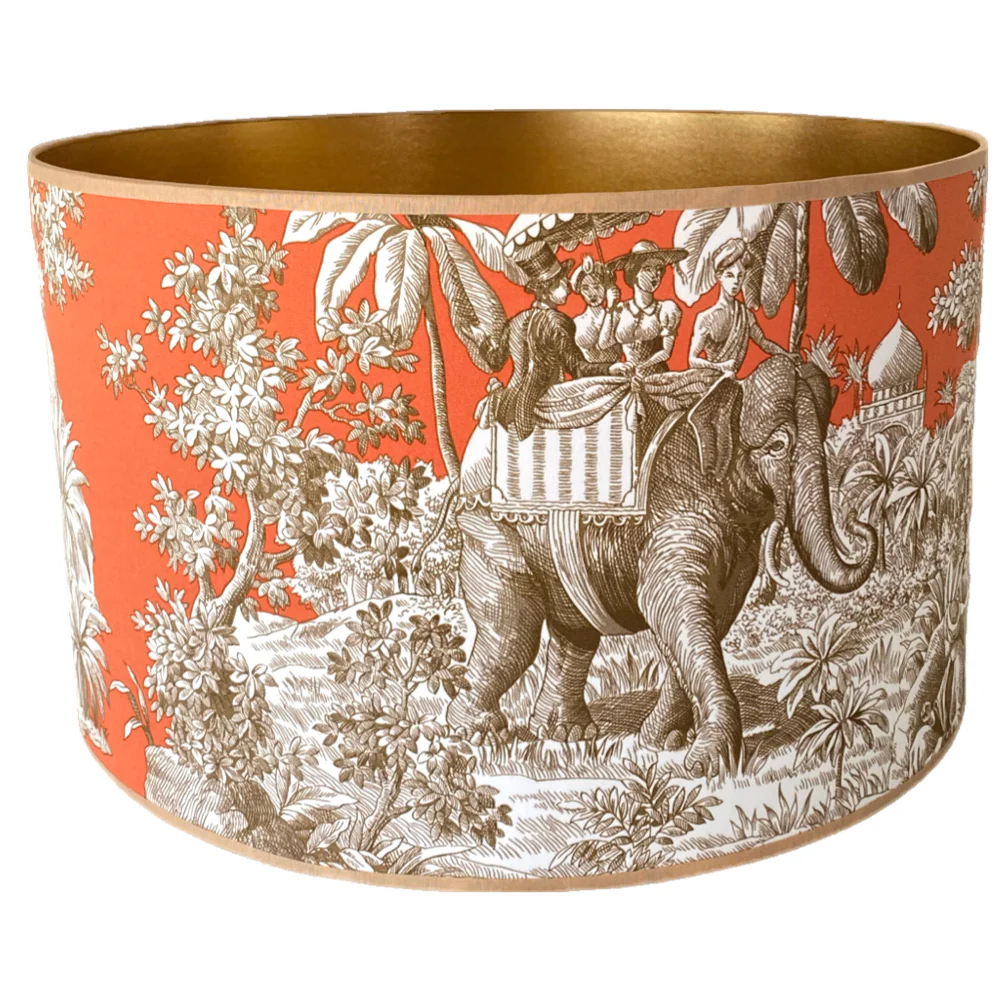 Lampenkap Bengale oranje/beige – Manuel Canovas – Ø 40cm Lampenkap Bengale oranje/beige – Manuel Canovas – Ø 40cm