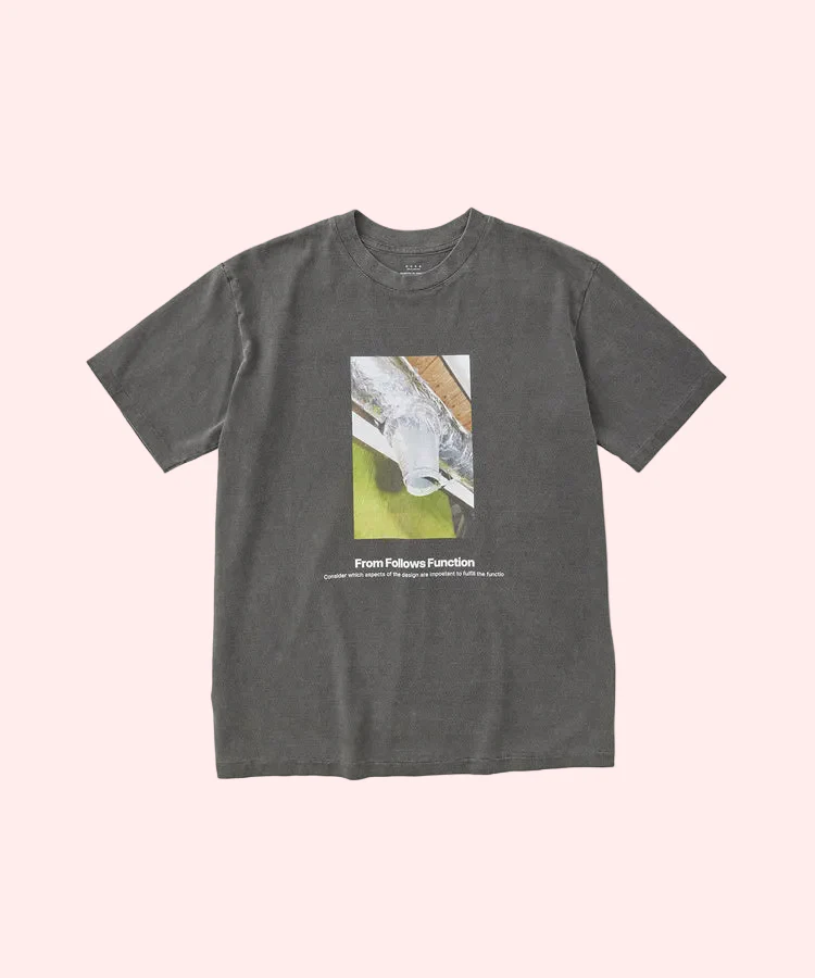 t-shirt 17/-ROUND SHAPE DYED TEE “From Follows Function” Black