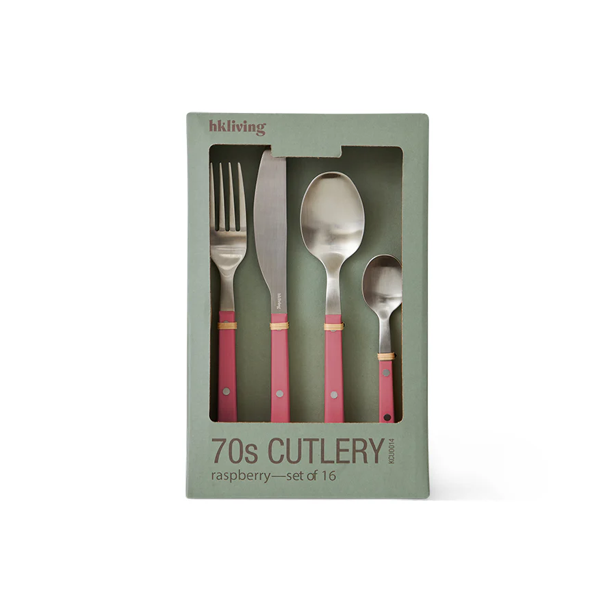 Hkliving 70s cutlery – Raspberry (set of 16)
