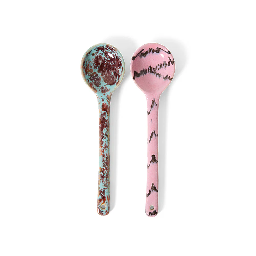 Hkliving 70s ceramics – Serving spoons Sprinkle (set of 2)