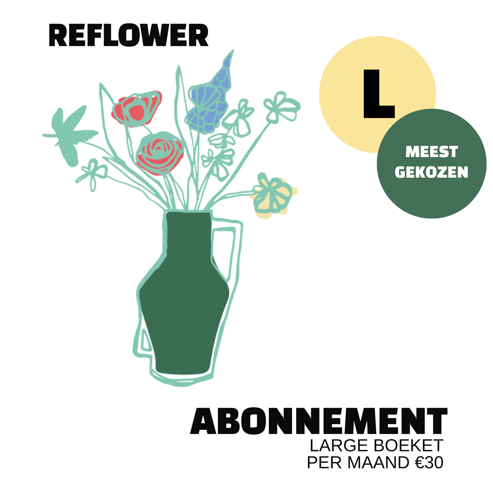 Reflower Abonnement Large | Kunstbloemen aan huis | €30 per maand Reflower Abonnement Large | Kunstbloemen aan huis | €30 per maand
