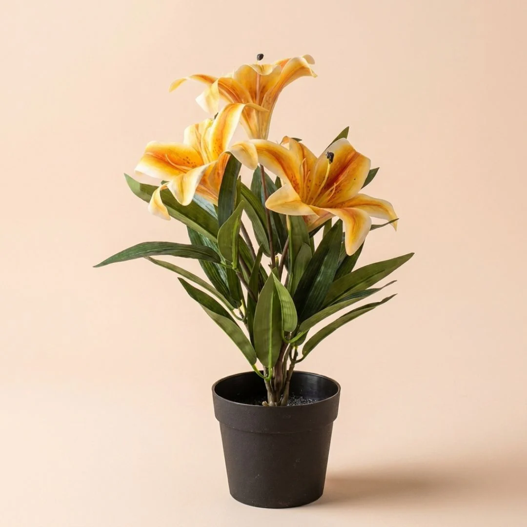 Lelie in pot – Geel / Oranje – Kunstplant – ↑ 33 cm Lelie in pot – Geel / Oranje – Kunstplant – ↑ 33 cm