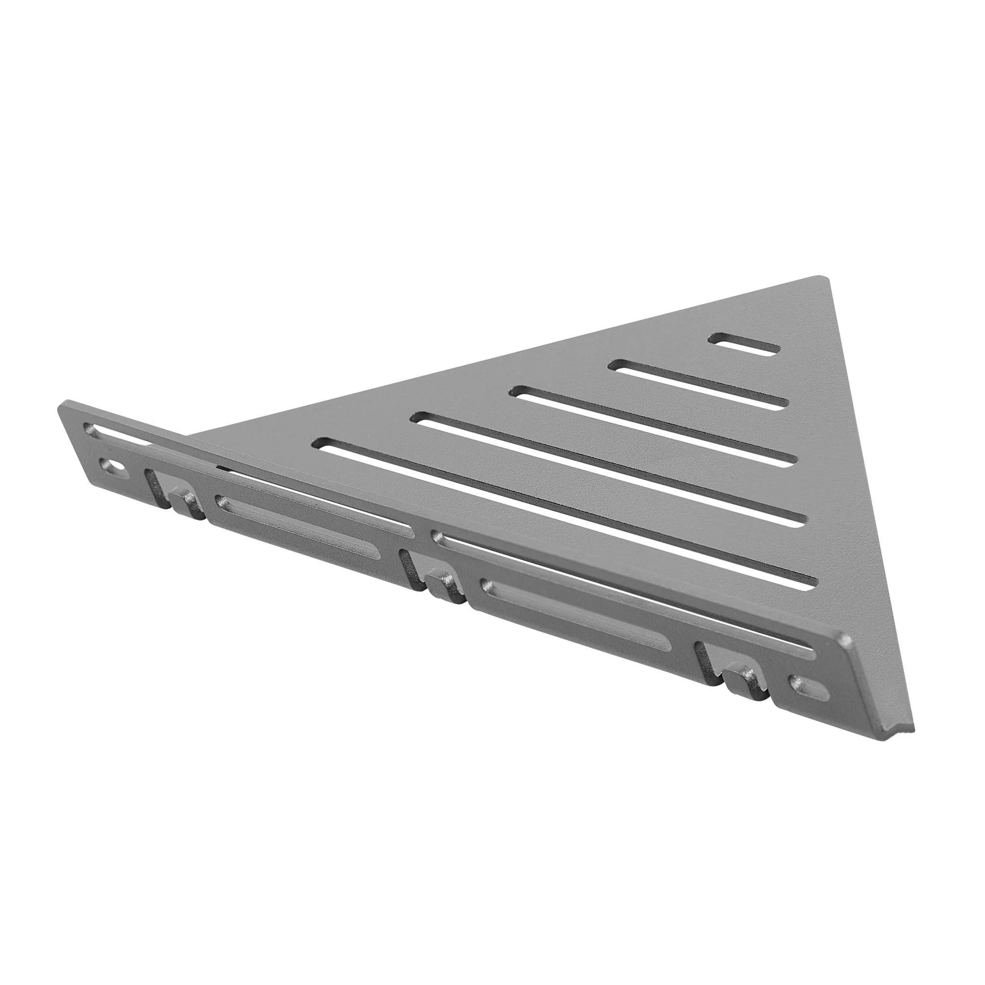 DURAL hoekplank met reling TI-SHELF LINE aluminium structuur gecoat betongrijs RAL 0006500 32mm