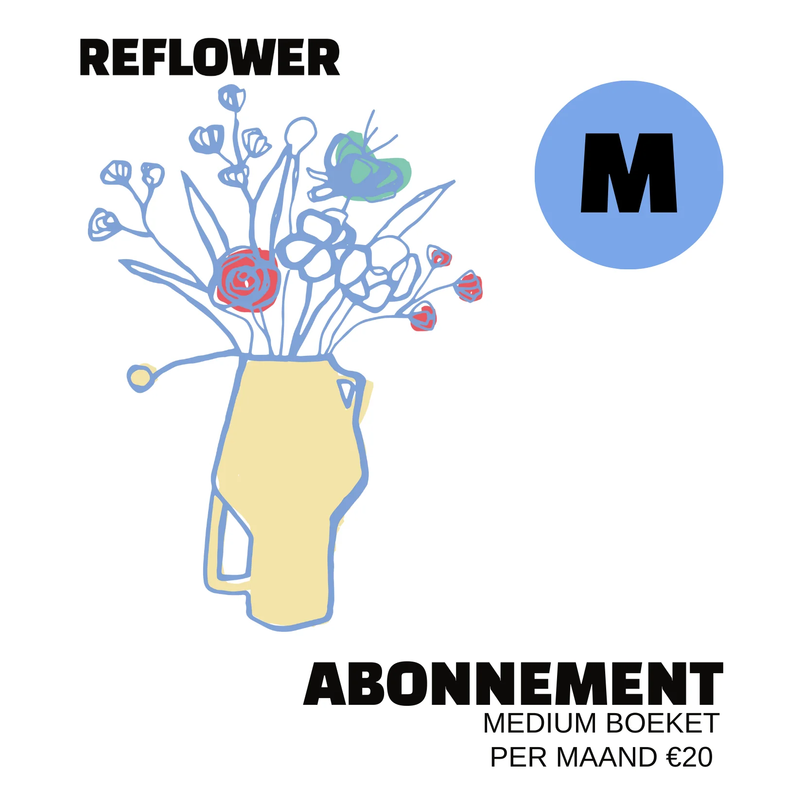 Reflower Abonnement Medium | Kunstbloemen aan huis | €20 per maand Reflower Abonnement Medium | Kunstbloemen aan huis | €20 per maand