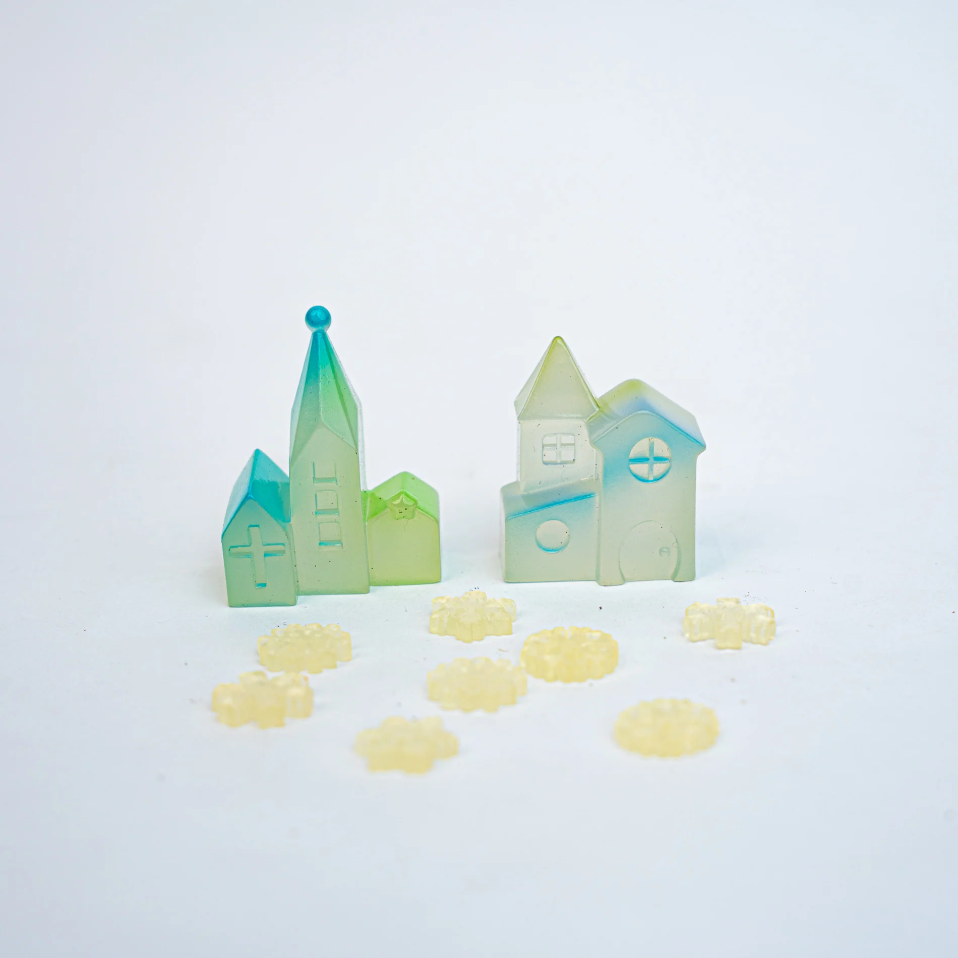 Luminous Winter – Decoratieve miniatuur set – Glow in the dark – 10 stuks – ↑ 1-5 cm