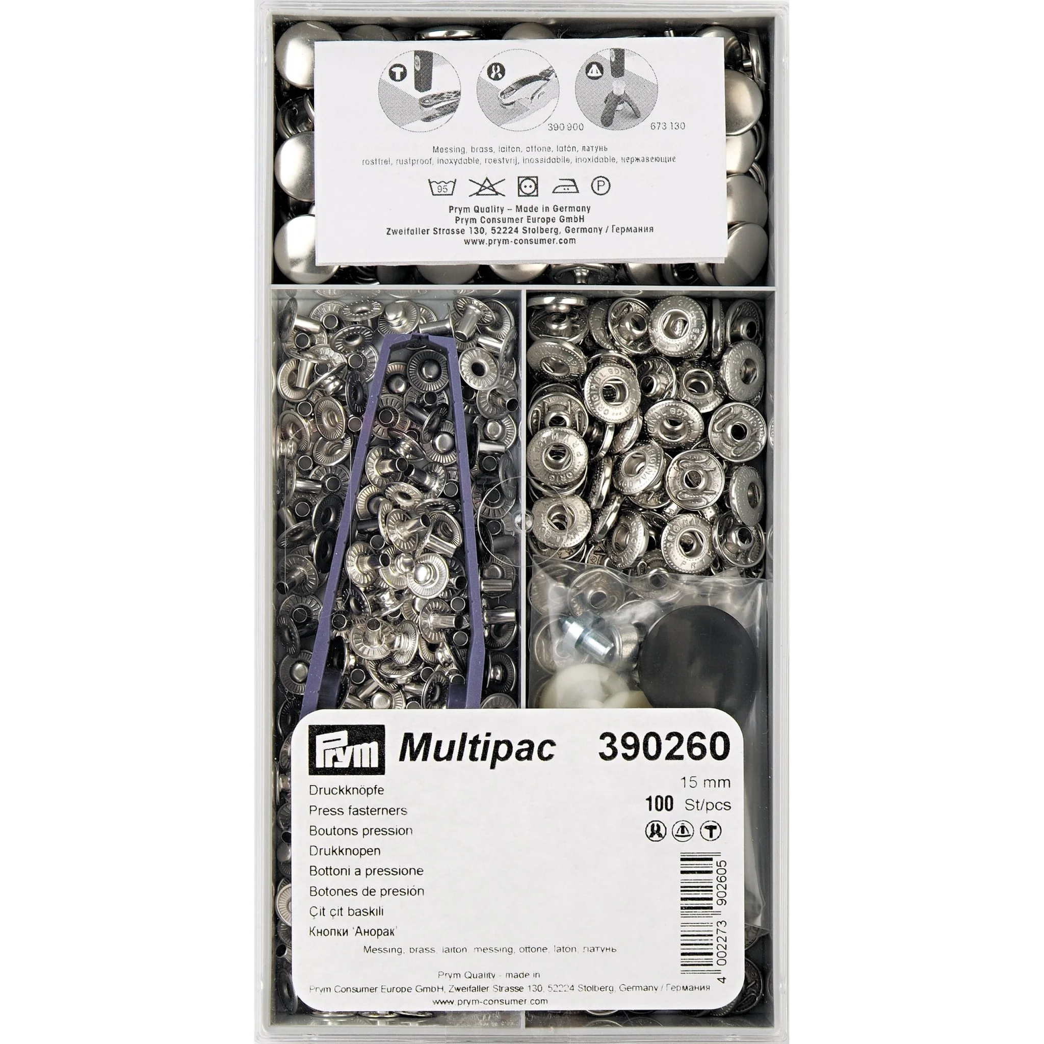 Multipac Prym Anorak – 15mm – Zilver – 390260
