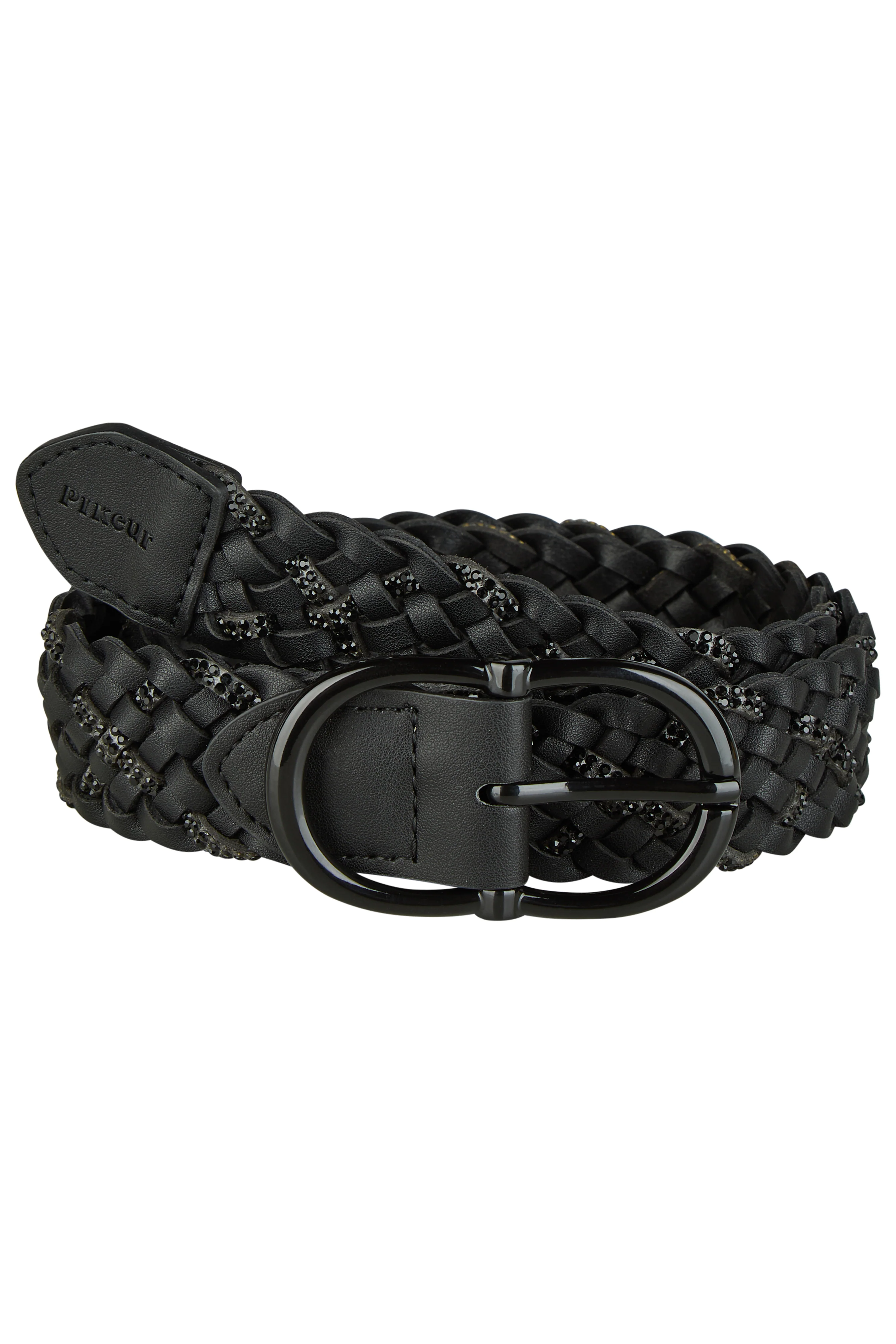 Pikeur Riem Braided 1822, Zwart/Zilver