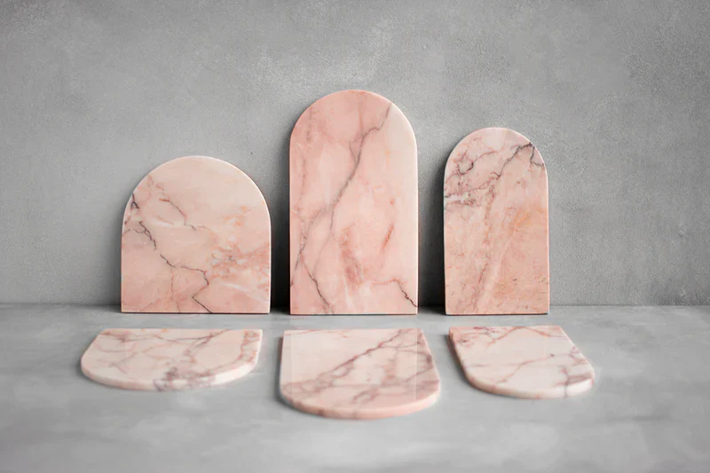 Roze Marmer Gebogen Schotel (18x35x2cm)