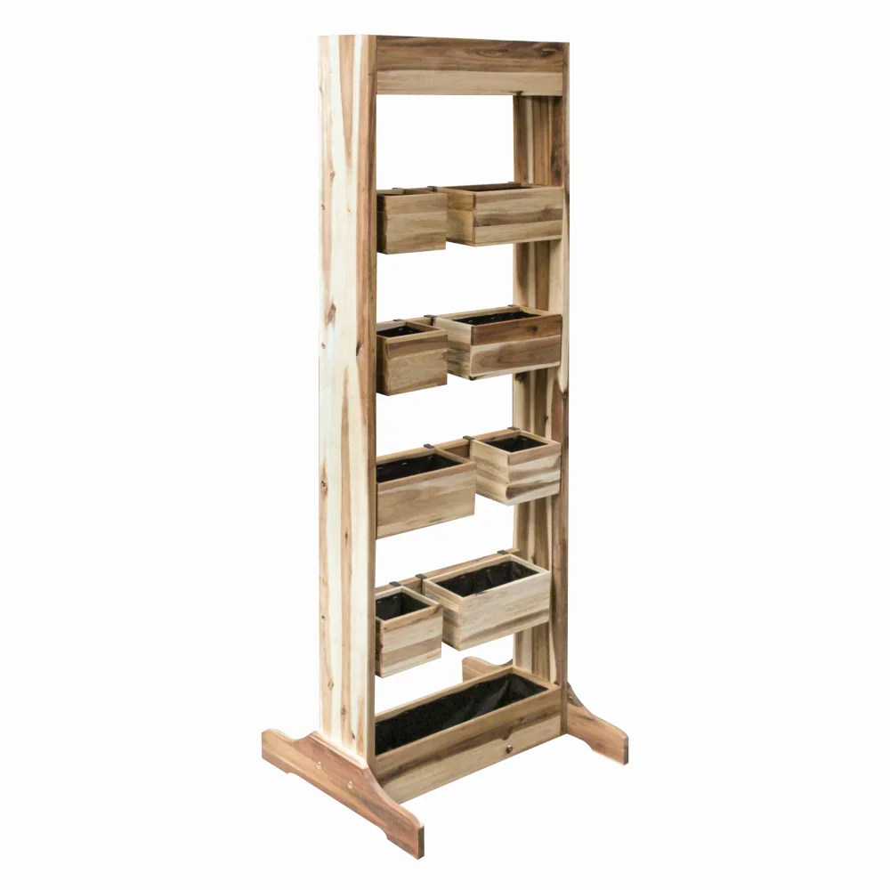 Plantenbak Tuinbalkon Lignum Verticaal Acacia Naturel 50 x 58 x 162 cm