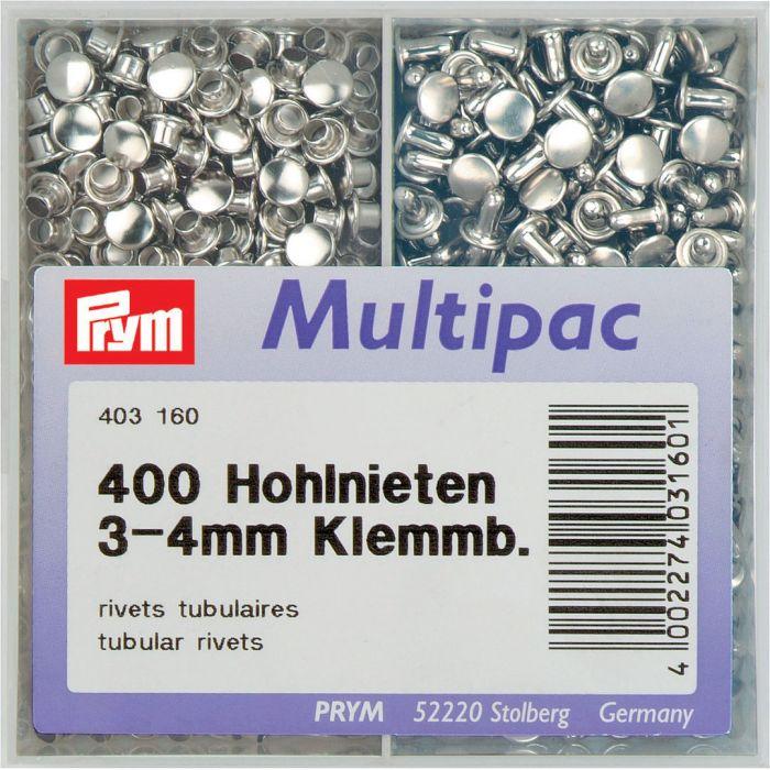 Prym Multipac Holle Nieten – 3-4mm – Zilver – 403160