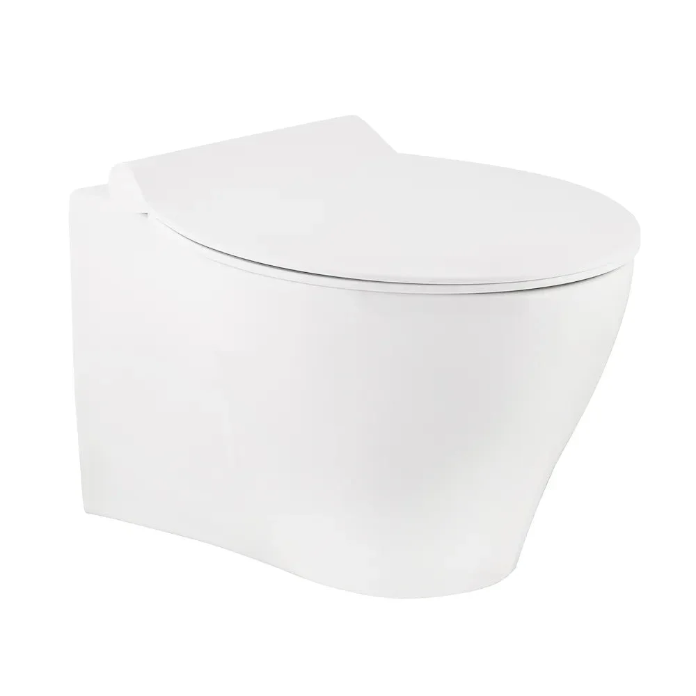 Randloze hangtoilet WC Volcano Wit rim out of wall met soft close seat by L’Aqua®
