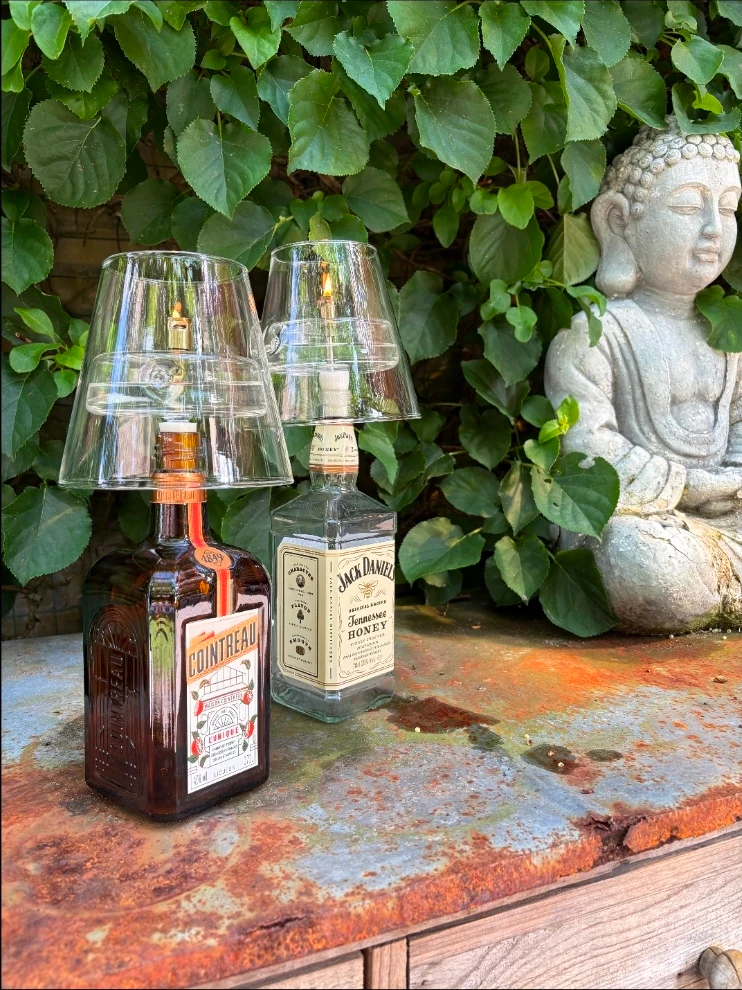Olielamp | Bottle lamp clear brass