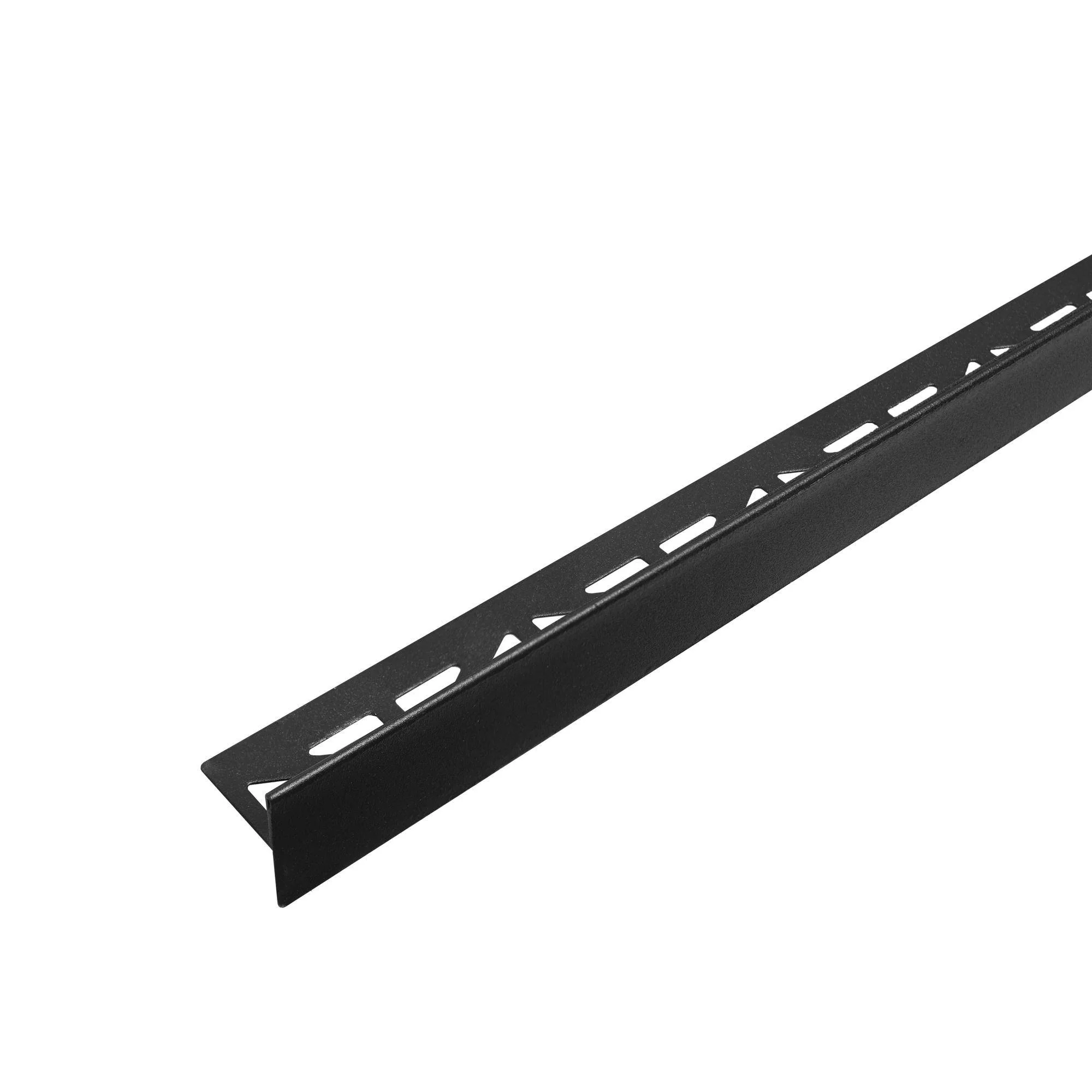 DURAL afschotwig links (in de richting van de goot) SHOWER-GK RVS (V2A/304) zwart mat RAL 9011 structuur gecoat 10mm 200cm