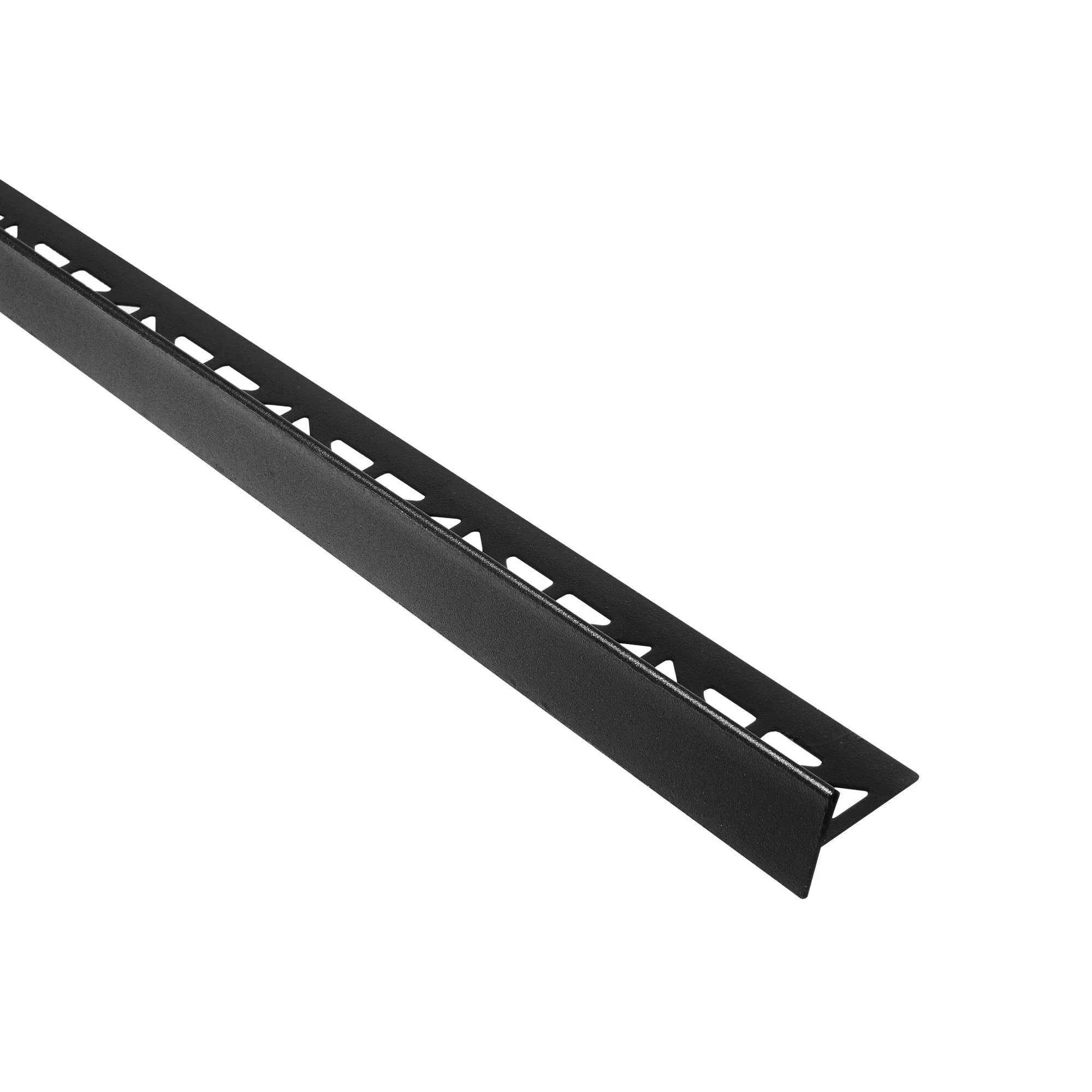 DURAL afschotwig rechts (tegenover de goot gericht) SHOWER-GK RVS (V2A/304) zwart mat RAL 9011 structuur gecoat 12,5mm 98cm