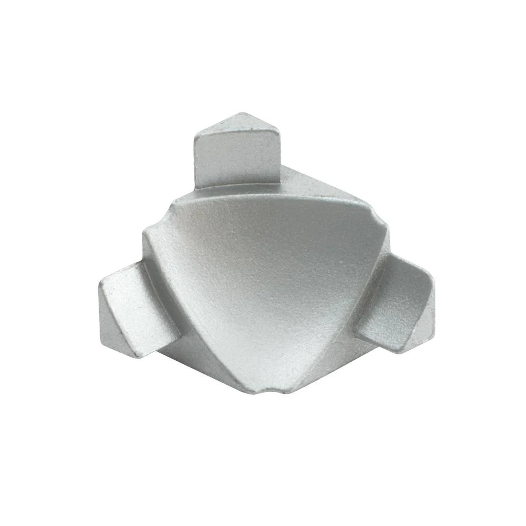 DURAL binnenhoek T-COVE gegoten metaal hoogglans geanodiseerd zilver 12mm